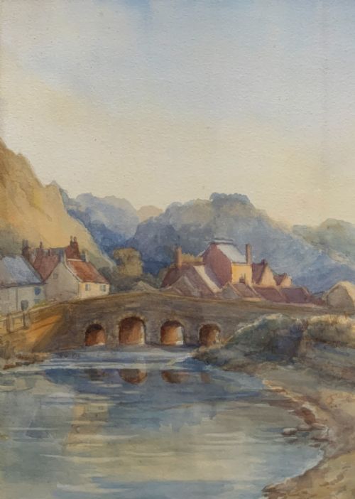fig 6. Large Original 19th Century Antique Yorkshire Landscape watercolour Painting