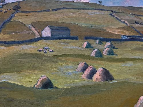 fig 3. A Quality 1945 Yorkshire dales Hillside Impressionist Landscape Oil Painting