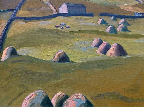 fig 7. A Quality 1945 Yorkshire dales Hillside Impressionist Landscape Oil Painting