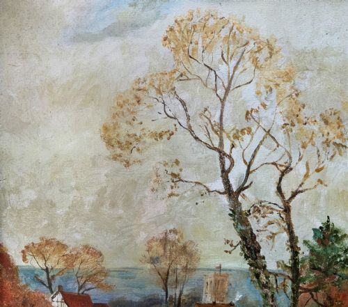 fig 4. A Wonderful 19thc Antique English Countryside Landscape Painting With A Horseman
