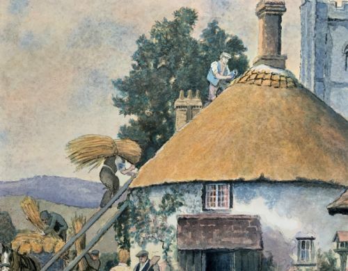 fig 6. A Busy Day In Hampshire By David Heward - Early 1900s Watercolour Painting
