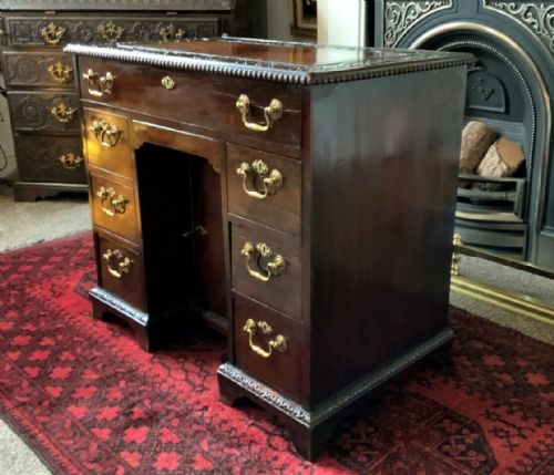 fig 2. Small Cuban mahogany Georgian Kneehole Writing Desk Jewell's of Holborn, London