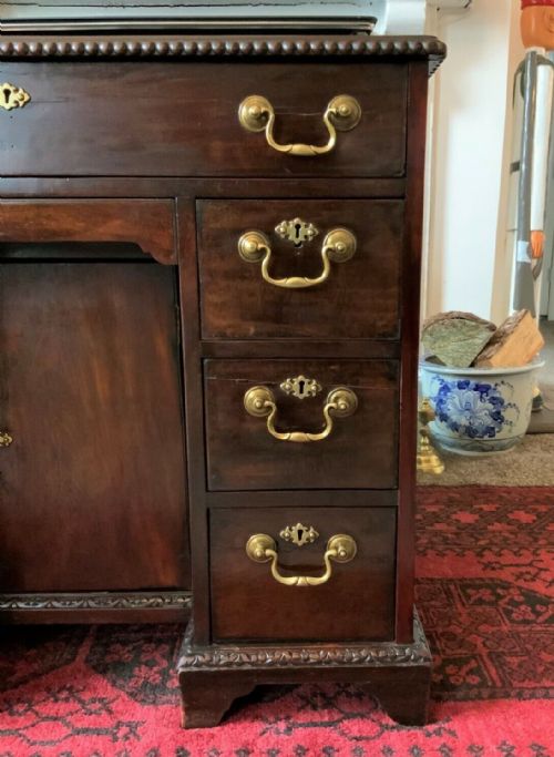 fig 6. Small Cuban mahogany Georgian Kneehole Writing Desk Jewell's of Holborn, London