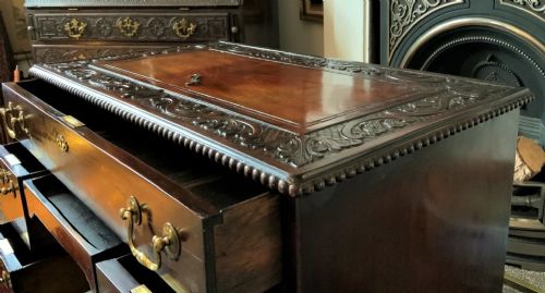 fig 8. Small Cuban mahogany Georgian Kneehole Writing Desk Jewell's of Holborn, London