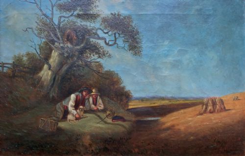 fig 1. Original 19th Century Pastoral Landscape Oil On Canvas Painting Signed T Smythe