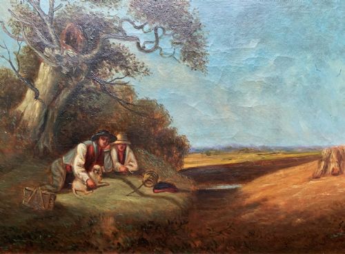 fig 2. Original 19th Century Pastoral Landscape Oil On Canvas Painting Signed T Smythe