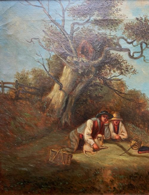 fig 4. Original 19th Century Pastoral Landscape Oil On Canvas Painting Signed T Smythe