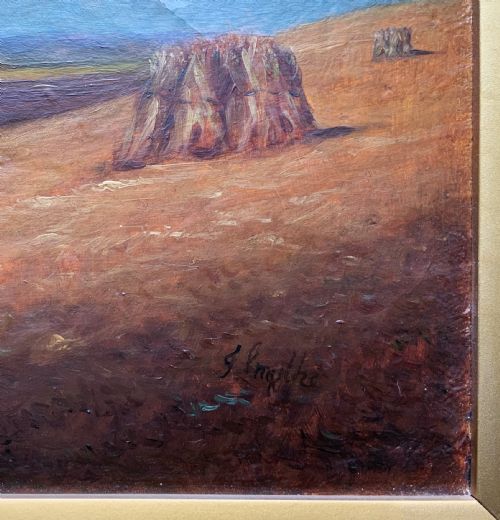 fig 5. Original 19th Century Pastoral Landscape Oil On Canvas Painting Signed T Smythe
