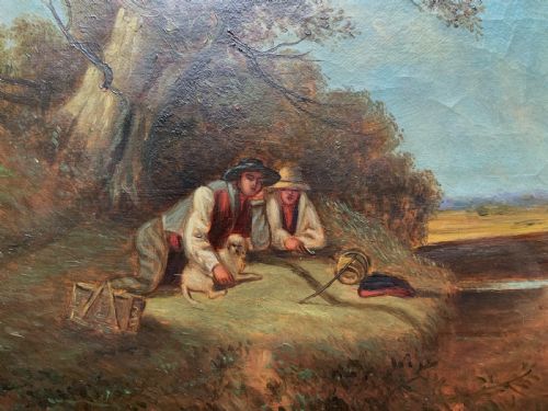fig 6. Original 19th Century Pastoral Landscape Oil On Canvas Painting Signed T Smythe