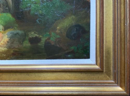 fig 7. Superb Quality Original 19thc Mountainous Valley Landscape Oil Painting