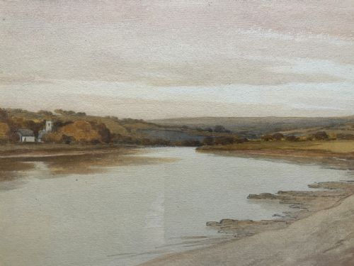 fig 2. A Wonderful Autumn River Landscape Watercolour Painting By George Sykes (b.1863)