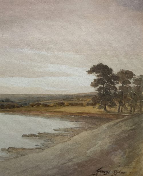 fig 4. A Wonderful Autumn River Landscape Watercolour Painting By George Sykes (b.1863)