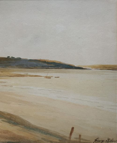 fig 3. A Wonderful Estuary / Beach Watercolour Painting By George Sykes (b.1863)