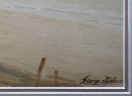 fig 5. A Wonderful Estuary / Beach Watercolour Painting By George Sykes (b.1863)