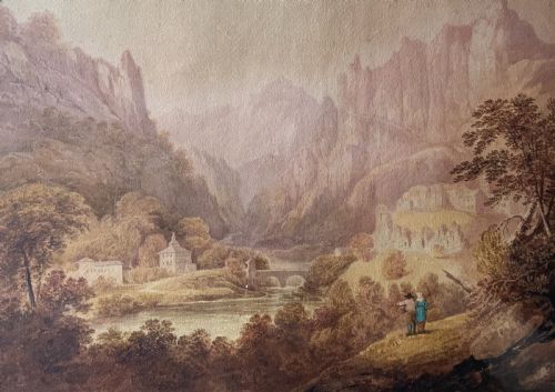 LARGE ORIGINAL GEORGIAN IRISH WATERCOLOUR LANDSCAPE PAINTING CIRCA 1820 POSSIBLY - ADDITIONAL PHOTO 2
