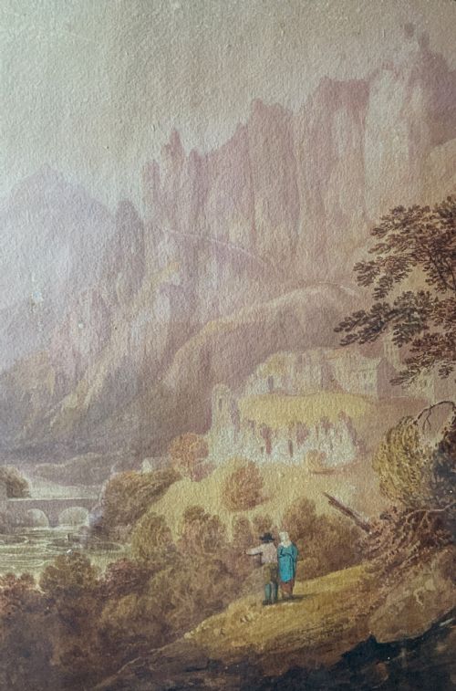 LARGE ORIGINAL GEORGIAN IRISH WATERCOLOUR LANDSCAPE PAINTING CIRCA 1820 POSSIBLY - ADDITIONAL PHOTO 4