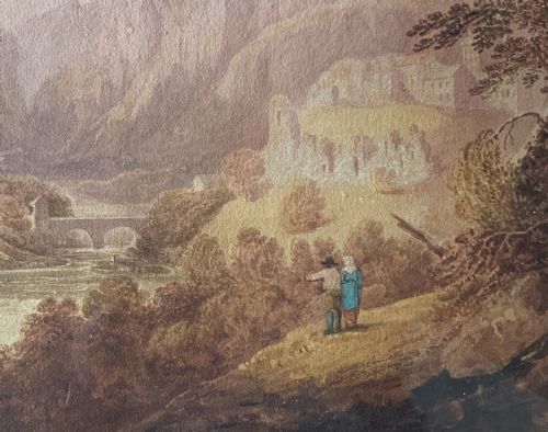LARGE ORIGINAL GEORGIAN IRISH WATERCOLOUR LANDSCAPE PAINTING CIRCA 1820 POSSIBLY - ADDITIONAL PHOTO 7