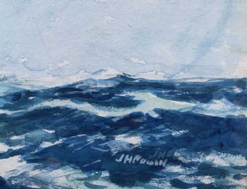 WONDERFUL LATE 19THCENTURY MASTED SHIP IN CHOPPY SEAS WATERCOLOUR PAINTING - ADDITIONAL PHOTO 8