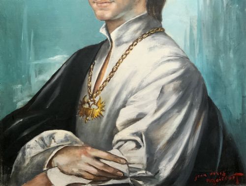 JEAN DENIS MAILLART 19132004 LARGE STRIKING FRENCH OIL PORTRAIT PAINTING - ADDITIONAL PHOTO 6