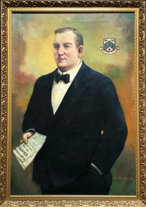 LARGE EARLY 20THCENTURY PORTRAIT OIL PAINTING OF BRISTOL TYCOON FRANK WREN