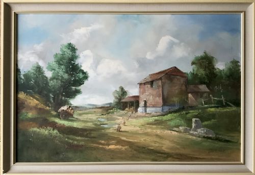CORNISH FARMYARD JACK R MOULD 19251998 ORIGINAL VINTAGE ANTIQUE OIL PAINTING