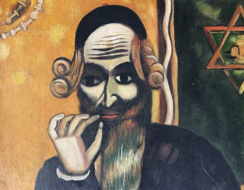 fig 3. A Pinch Of Snuff - After Marc Chagall (1887-1985) CUBISM OIL PORTRAIT PAINTING