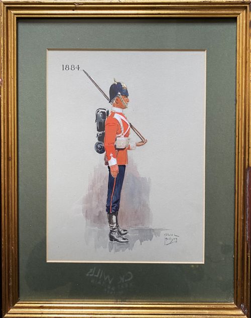 fig 2. Superb Set of 6 Original Militaria Army Officer Portrait Watercolour Paintings