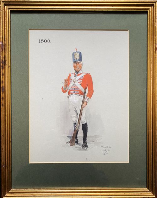 fig 4. Superb Set of 6 Original Militaria Army Officer Portrait Watercolour Paintings