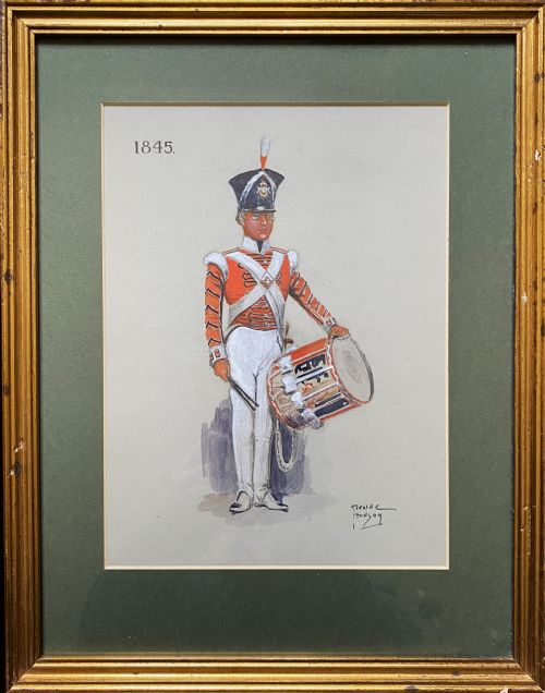 fig 5. Superb Set of 6 Original Militaria Army Officer Portrait Watercolour Paintings