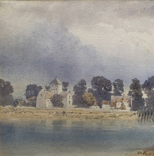 THE OLD SHOREHAM TOLL BRIDGE SUPERB ANTIQUE RIVERBRIDGE WATERCOLOUR PAINTING - ADDITIONAL PHOTO 5