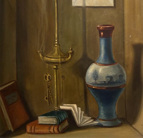 BEAUTIFUL EARLY 20THC BRITISH SCHOOL FIGURAL STILL LIFE OIL PAINTING - ADDITIONAL PHOTO 2