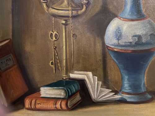BEAUTIFUL EARLY 20THC BRITISH SCHOOL FIGURAL STILL LIFE OIL PAINTING - ADDITIONAL PHOTO 8