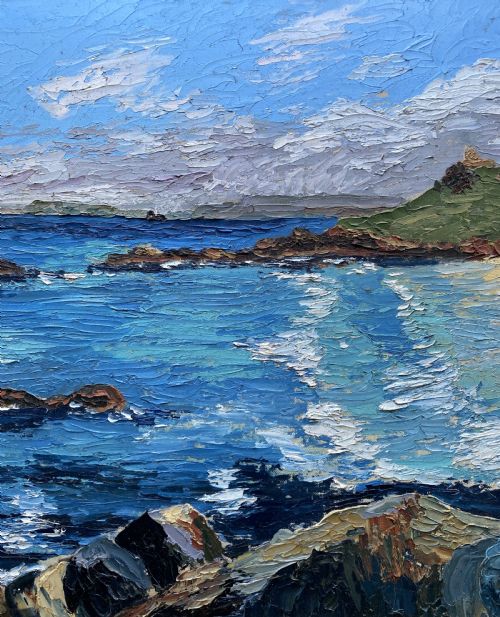 ST IVES SCHOOL FINE MIDCENTURY POSTIMPRESSIONIST CORNISH BEACH OIL PAINTING - ADDITIONAL PHOTO 4