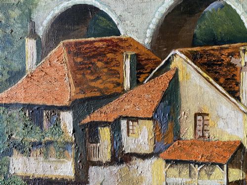 fig 5. A 19th/20th Century Vibrant Riverscape With Water Reflections Oil Painting