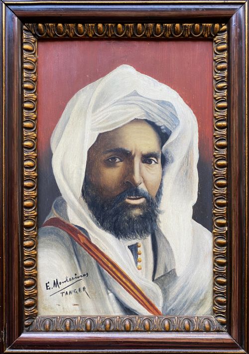 fig 4. FINE LATE 19thc SIGNED OIL ON PANEL PORTRAIT PAINTING OF A HANDSOME ARABIC GENT