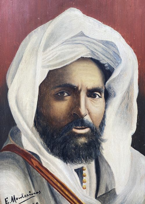 fig 5. FINE LATE 19thc SIGNED OIL ON PANEL PORTRAIT PAINTING OF A HANDSOME ARABIC GENT