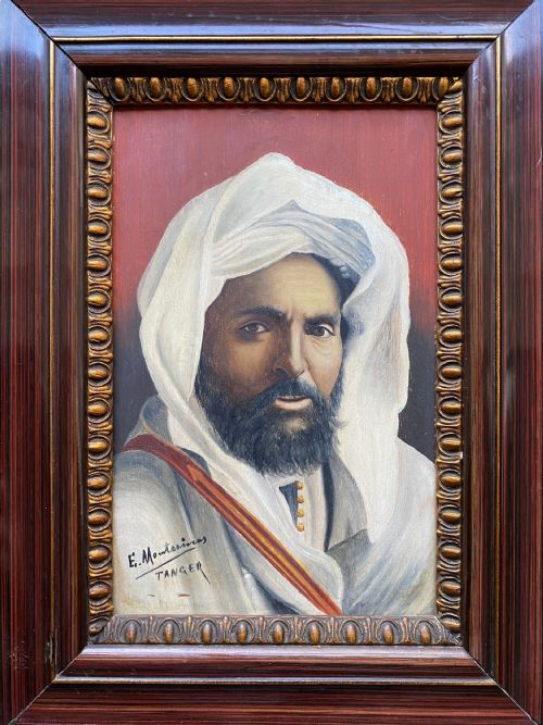 fig 2. FINE LATE 19thc SIGNED OIL ON PANEL PORTRAIT PAINTING OF A HANDSOME ARABIC GENT