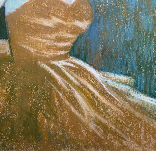 'PREPARING TO PERFORM' A SUPERB 1950S CIRCUS BALLERINA PASTEL PORTRAIT PAINTING - ADDITIONAL PHOTO 8