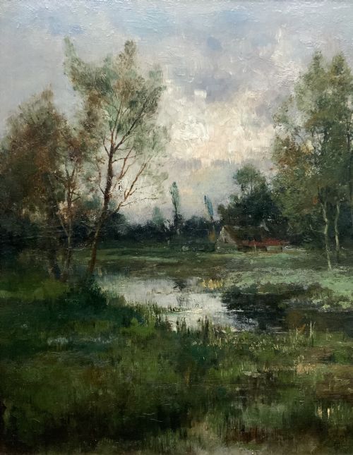 fig 5. STUNNING 19thc FRENCH BARBIZON SCHOOL IMPRESSIONIST LANDSCAPE OIL PAINTING