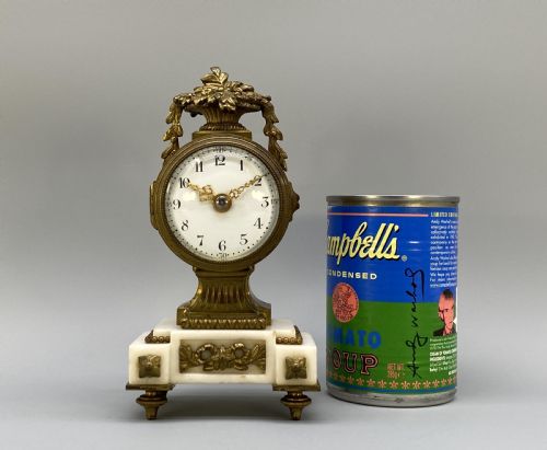 fig 1. c. 1870 RARE & SUPERB FRENCH MINIATURE BRONZE ORMOLU TIMEPIECE CLOCK SWISS MOVT