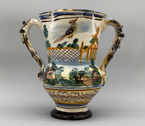 fig 3. Circa 1600 Large Italian Majolica Polychrome Pharmacy Jug Jar - Exceptional!