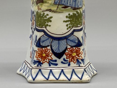 PAIR 18THCENTURY DUTCH DELFT POLYCHROME VASES 3 BELLS DRIE KLOKKEN FACTORY - ADDITIONAL PHOTO 12