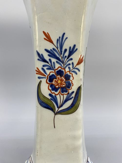 PAIR 18THCENTURY DUTCH DELFT POLYCHROME VASES 3 BELLS DRIE KLOKKEN FACTORY - ADDITIONAL PHOTO 17
