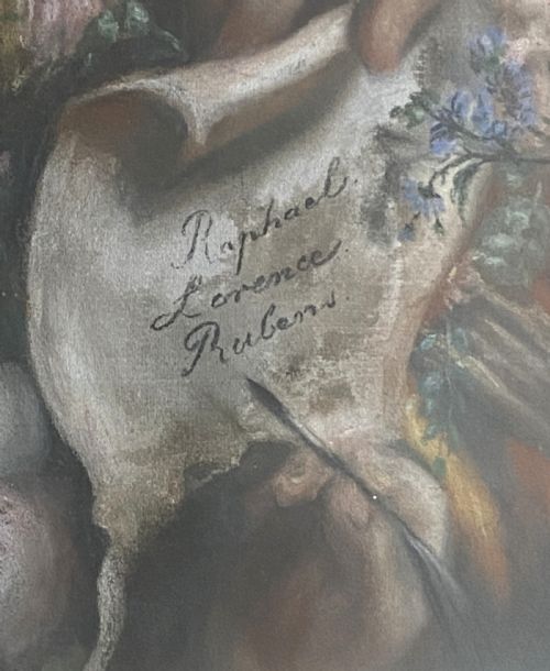 fig 5. c. 1820 Large Superb Renaissance Portrait Painting Gouache & Pastel Early 19thC