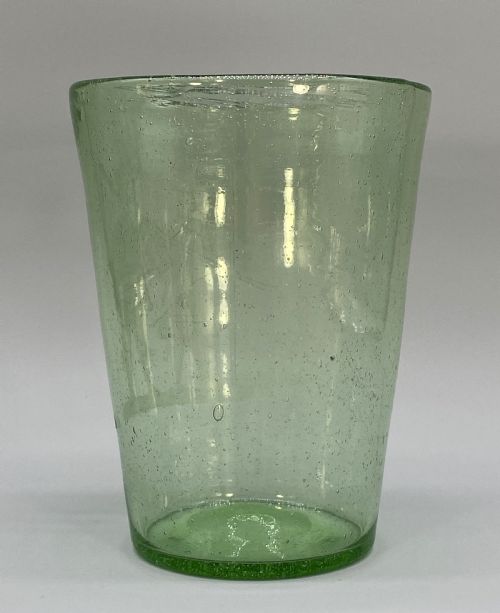 fig 3. Large Superb 18thC Hand-Blown Engraved Green Glass Beaker Vase circa 1760