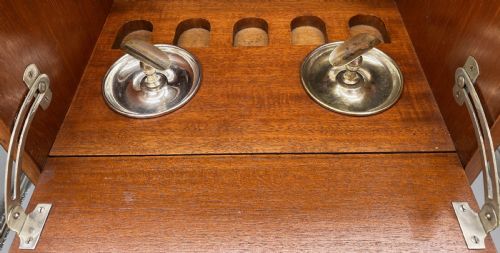 fig 4. Finest Quality English Edwardian Antique Satinwood Smokers Collectors Cabinet