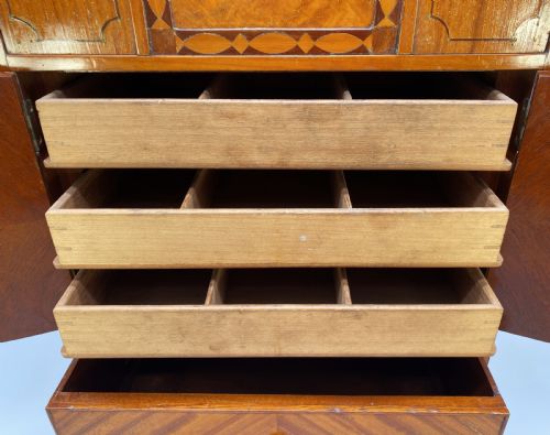fig 6. Finest Quality English Edwardian Antique Satinwood Smokers Collectors Cabinet
