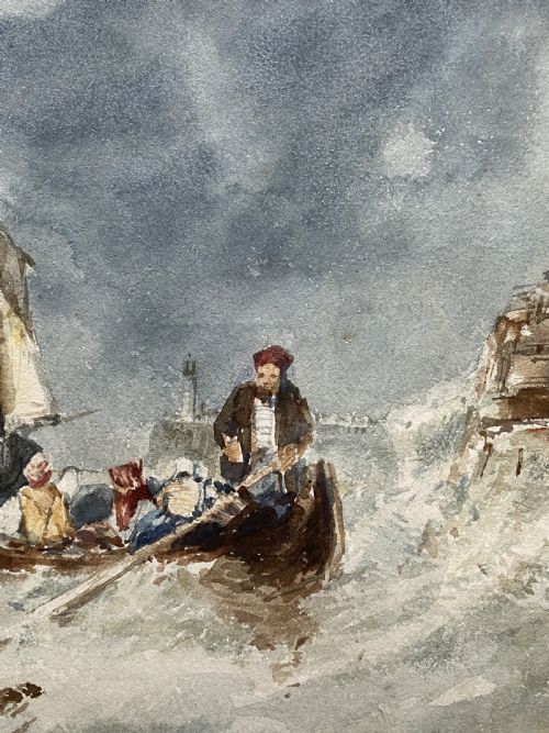 fig 3. William Roxby Beverley (1811-1889) Fine Watercolour Painting Rough Seas Maritime