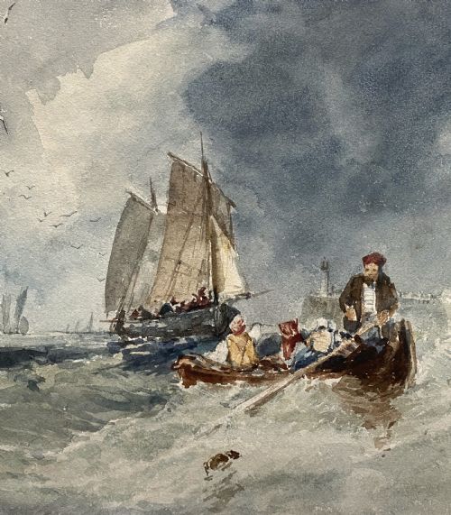 fig 4. William Roxby Beverley (1811-1889) Fine Watercolour Painting Rough Seas Maritime