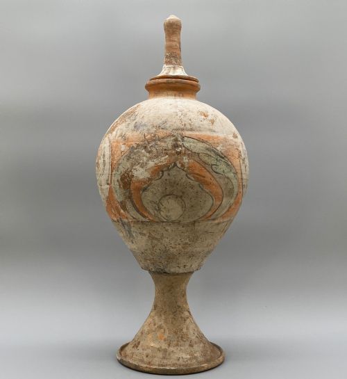 CIRCA 8THCENTURY AD CHINESE TANG DYNASTY POTTERY VASE WITH STAND COVER - ADDITIONAL PHOTO 21